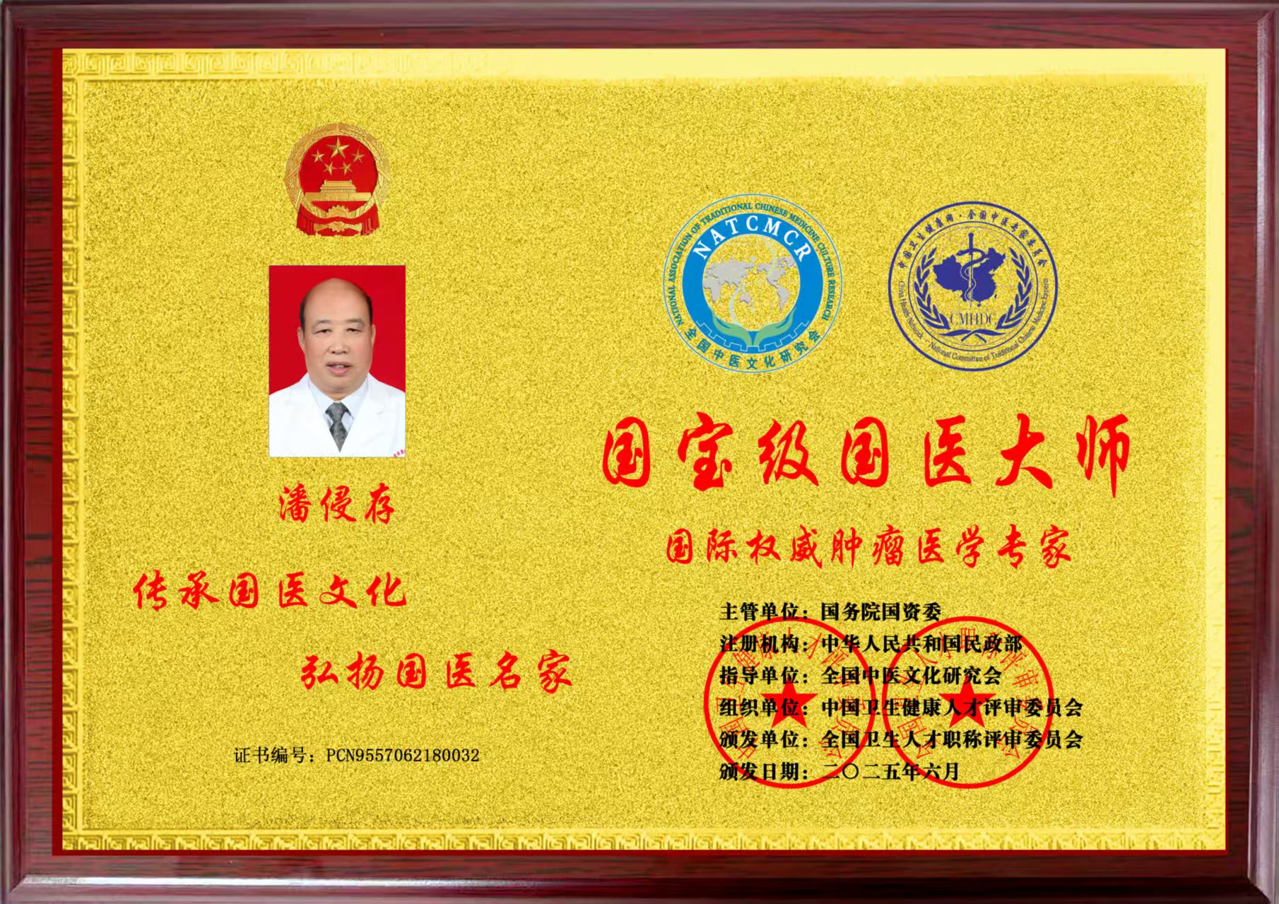 潘侵存教授被评为国宝级国医大师&middot;国际权威肿瘤医学专家